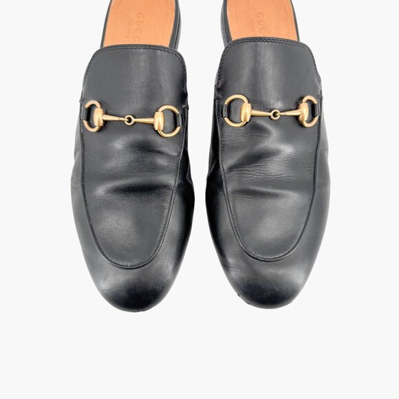 Gucci Princetown Horsebit Loafer Mule Size 38.5 US 8.5 Black Leather Flat Shoe - Picture 4 of 16